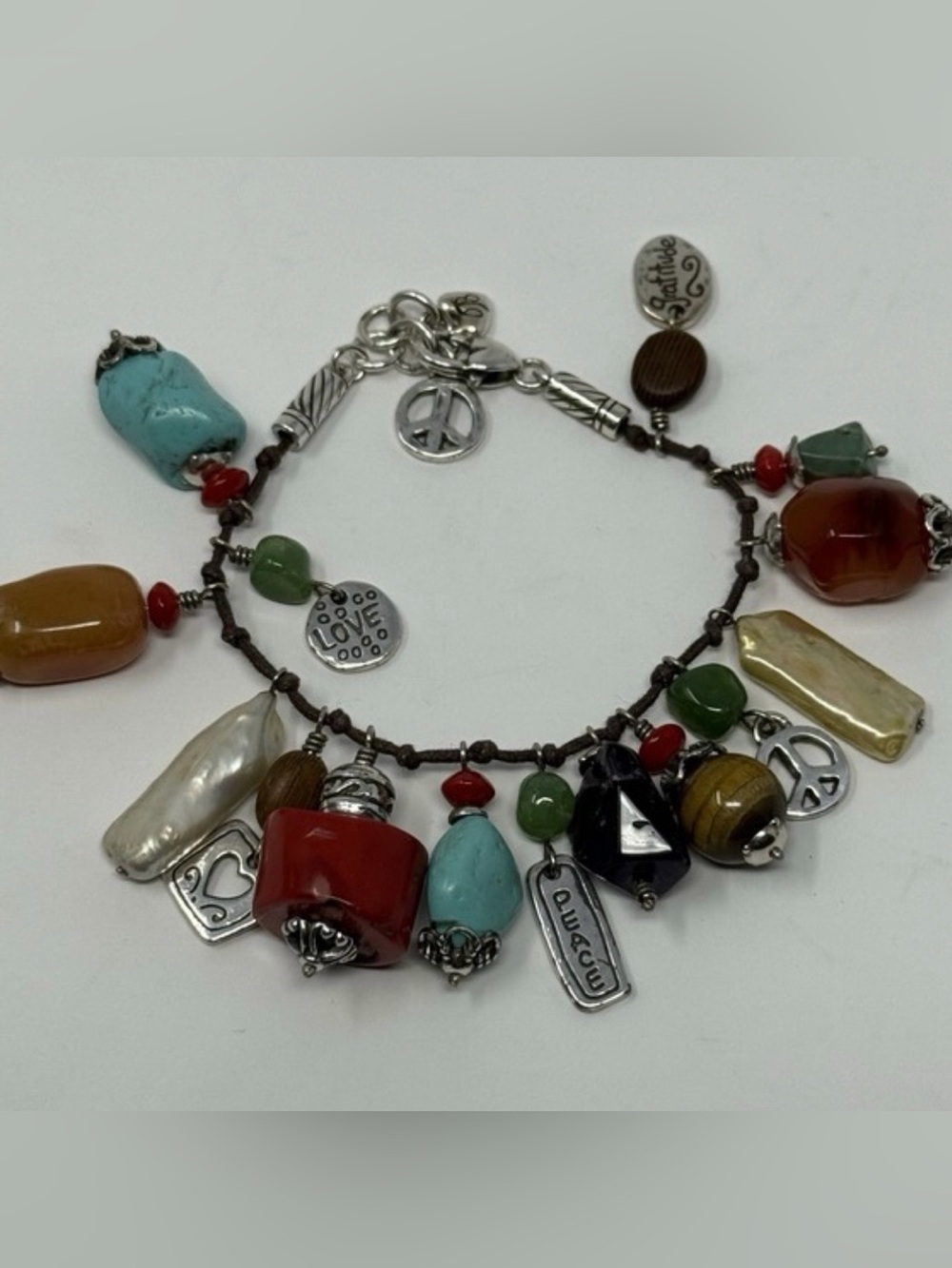 Brighton Imagine Peace Love Heart Gratitude Bracelet